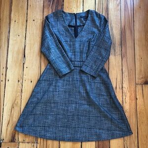 Banana Republic Gray Plaid A-Line Dress
